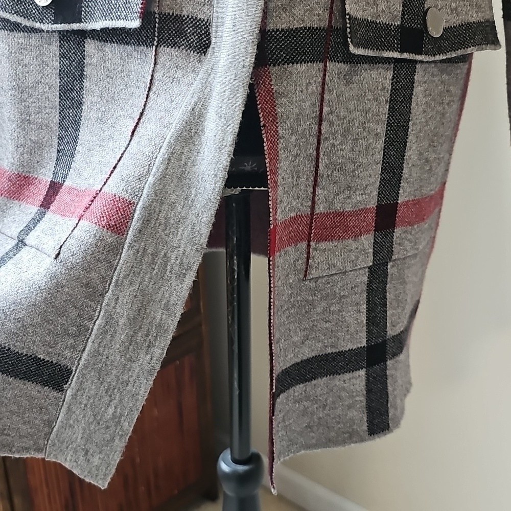 ANNE KLEIN PLAID SWEATER JACKET M - Picture 7 of 9